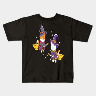 Funny Cat Little Witches Halloween Kids T-Shirt
